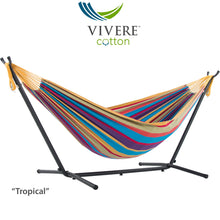 Load image into Gallery viewer, Double Cotton Hammock with Stand Combo (8ft/250cm)
