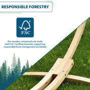 Double Cotton Hammock with Solid Pine Stand (260cm) - Tropical