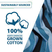 Double Cotton Hammock with Solid Pine Stand (260cm) - Blue Lagoon