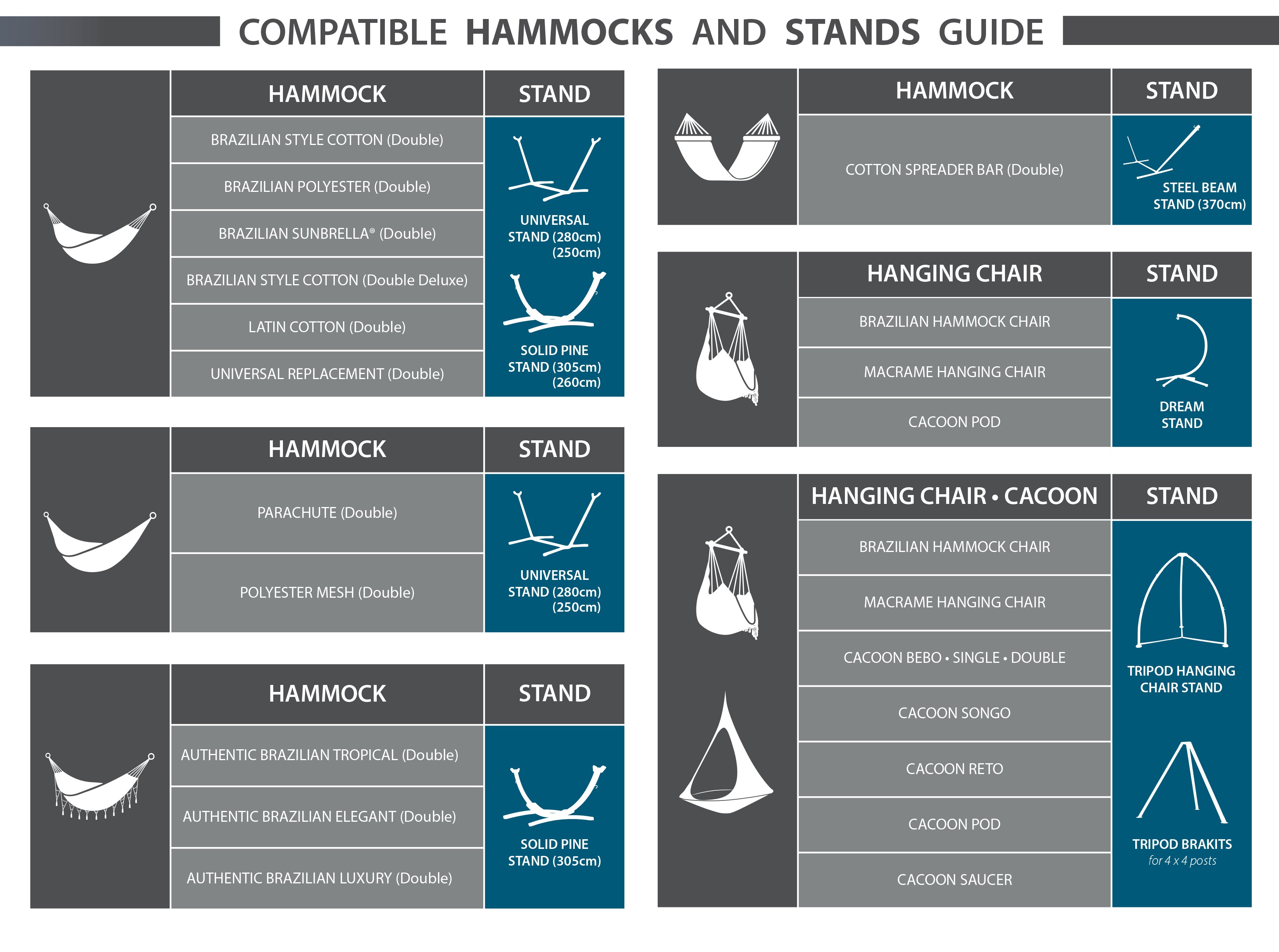 Universal Hammock Steel Stand (9ft/280 cm) Charcoal